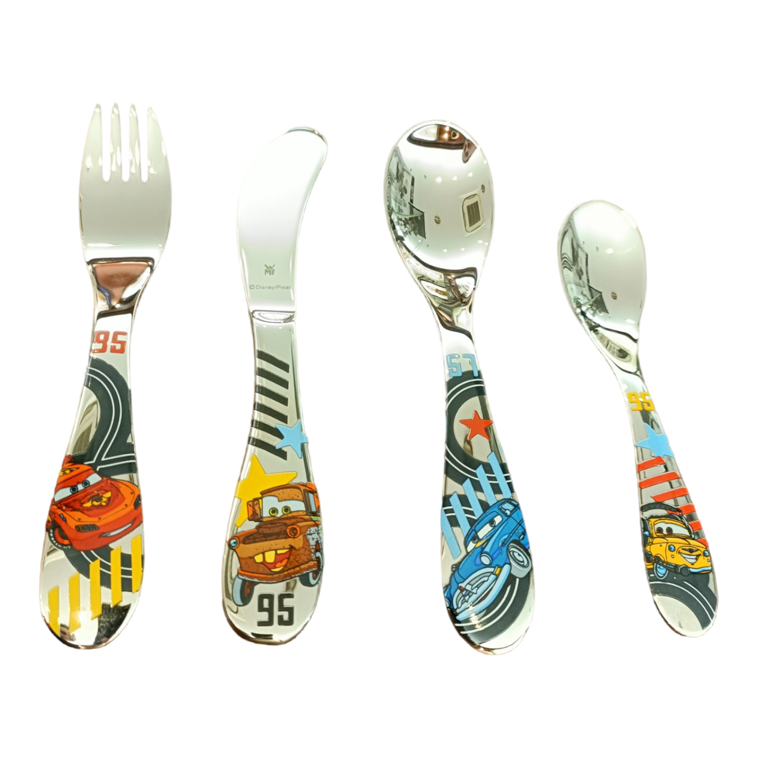 Coffret 4 Couverts Enfants Personnalisables - Gravure Texte, Motif Voiture | Inox 18/10, Cadeau Original Enfant
